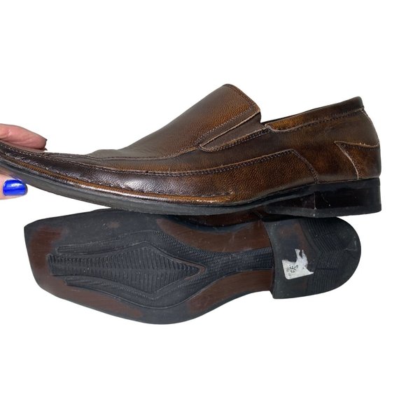 Vintage Giorgio Brutini brown embossed leather square toes luxury designer men 8 - Picture 11 of 13